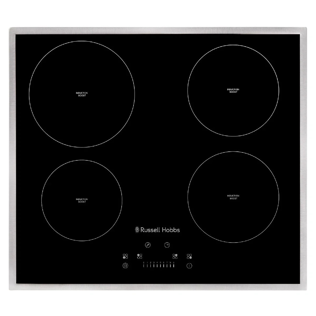 Russell Hobbs RH60IH414B, 59cm 4 Zone Induction Hob with Touch Control and Frame in Black