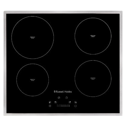 Russell Hobbs RH60IH414B, 59cm 4 Zone Induction Hob with Touch Control and Frame in Black
