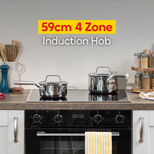 Russell Hobbs RH60IH414B, 59cm 4 Zone Induction Hob with Touch Control and Frame in Black