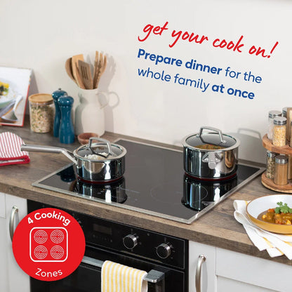 Russell Hobbs RH60IH414B, 59cm 4 Zone Induction Hob with Touch Control and Frame in Black