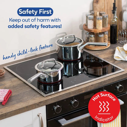 Russell Hobbs RH60IH414B, 59cm 4 Zone Induction Hob with Touch Control and Frame in Black