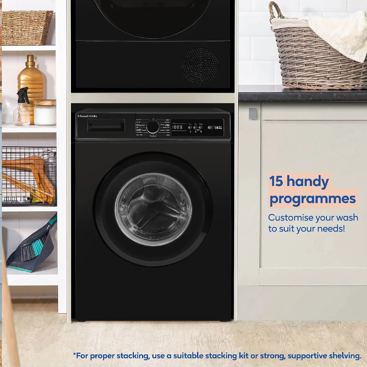 Russell Hobbs RH612W110B 10 Series 6kg Washing Machine with 1200rpm in Black