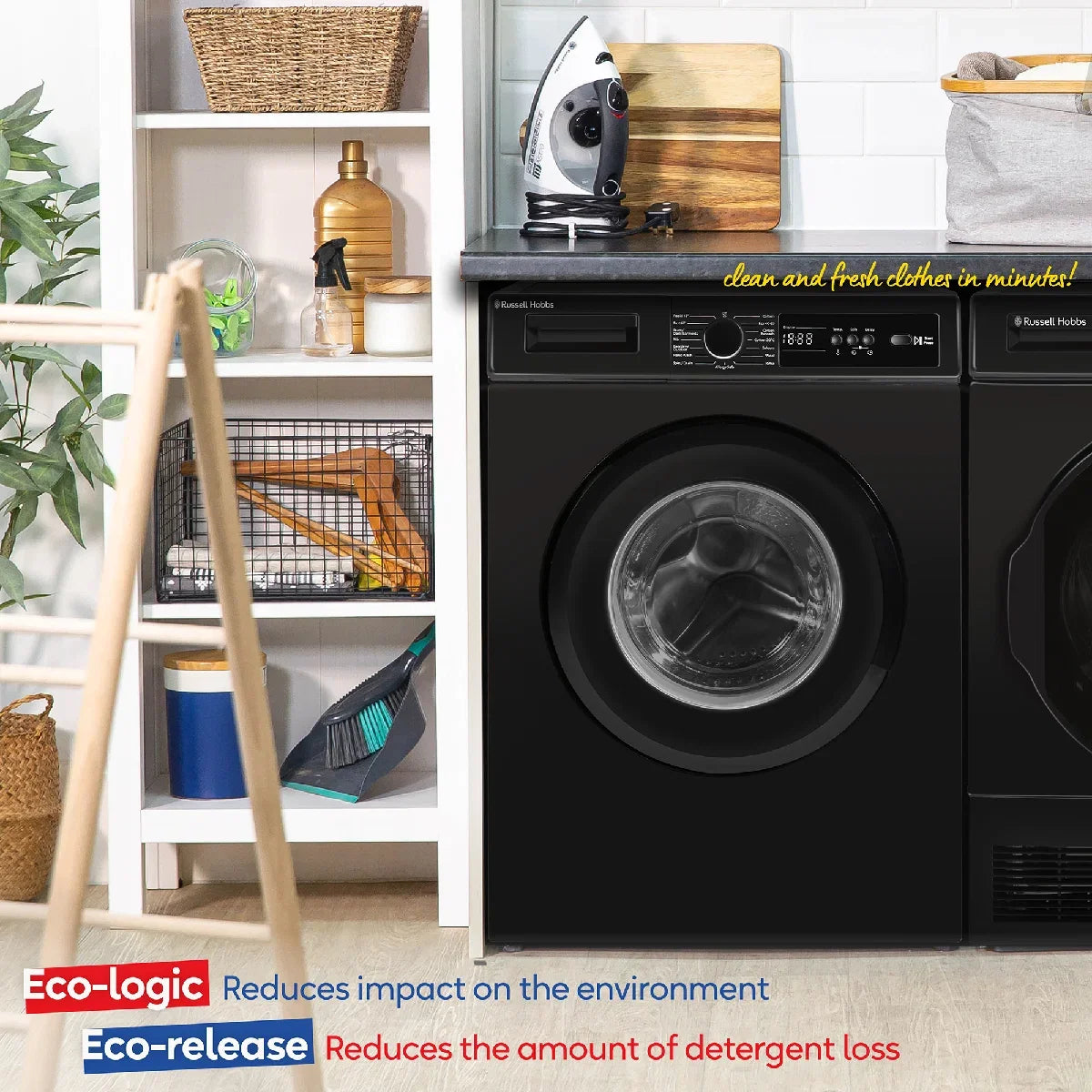 Russell Hobbs RH612W110B 10 Series 6kg Washing Machine with 1200rpm in Black