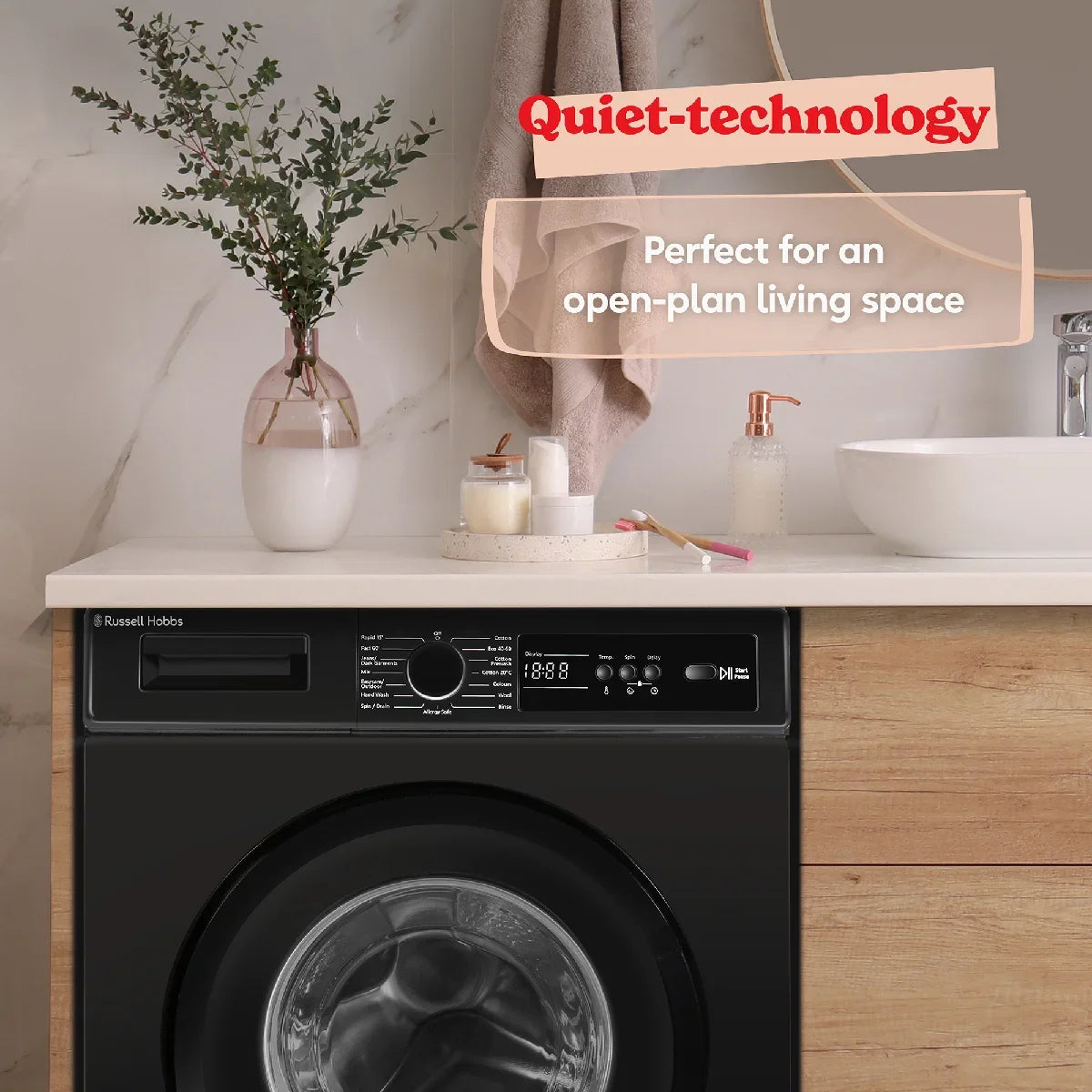 Russell Hobbs RH612W110B 10 Series 6kg Washing Machine with 1200rpm in Black