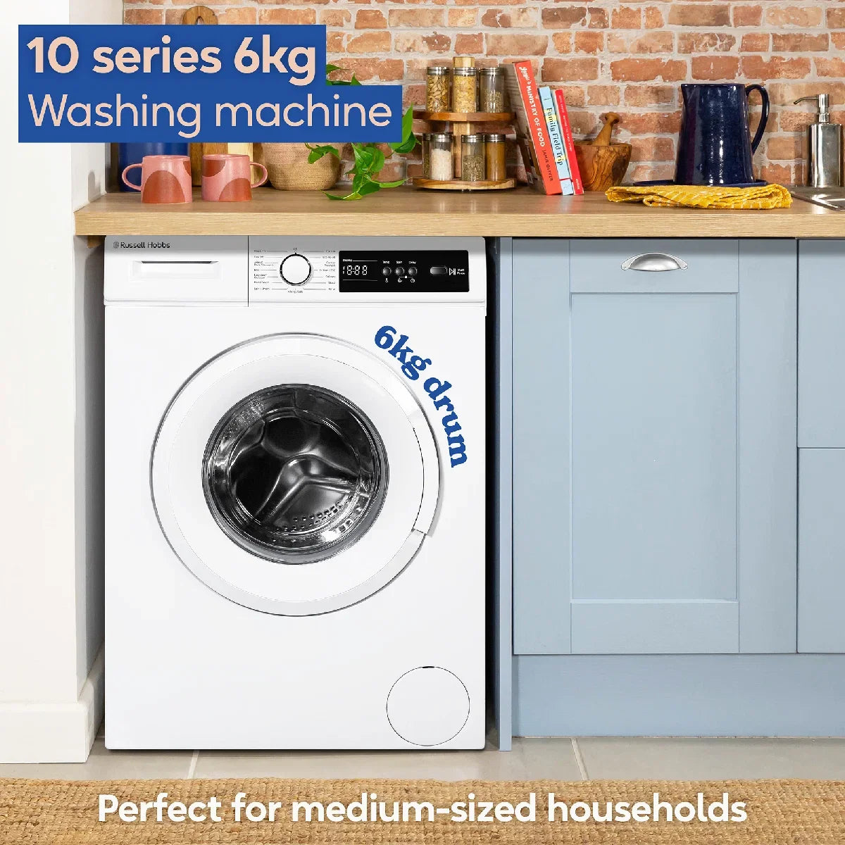 Russell Hobbs RH612W110W 10 Series 6kg Washing Machine with 1200rpm in White