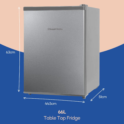 Russell Hobbs RH67TTLF0E1SS 66L Mini Fridge in Silver