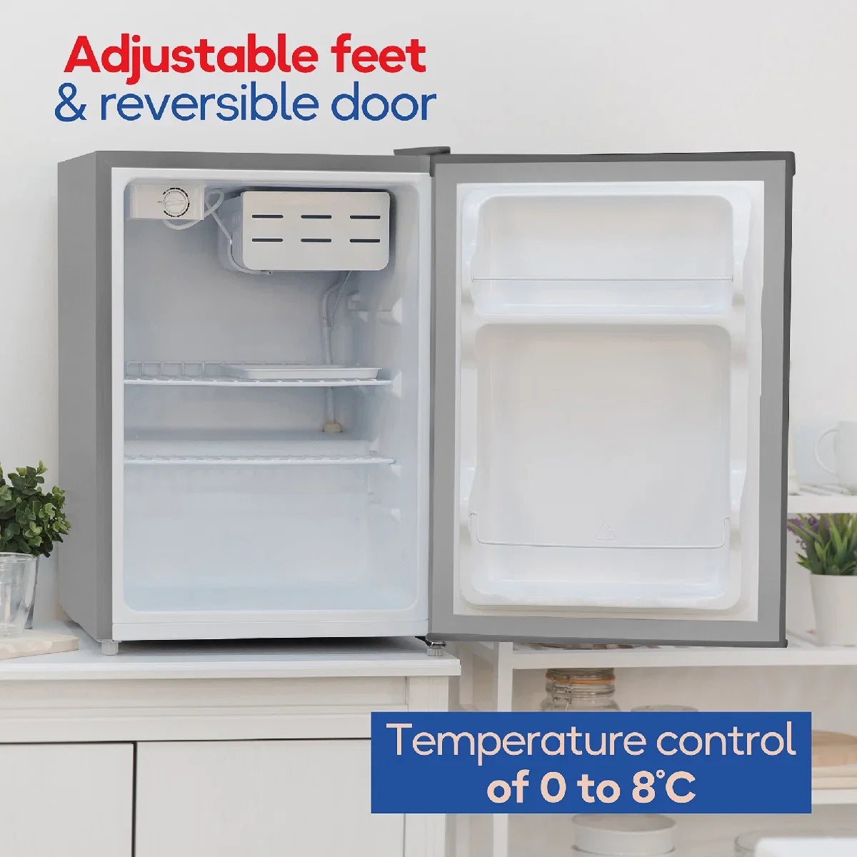 Russell Hobbs RH67TTLF0E1SS 66L Mini Fridge in Silver