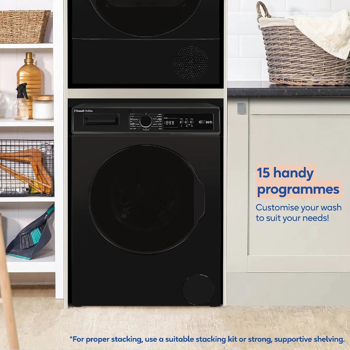 Russell Hobbs RH814W111B 11 Series 8kg Washing Machine with 1400rpm in Black
