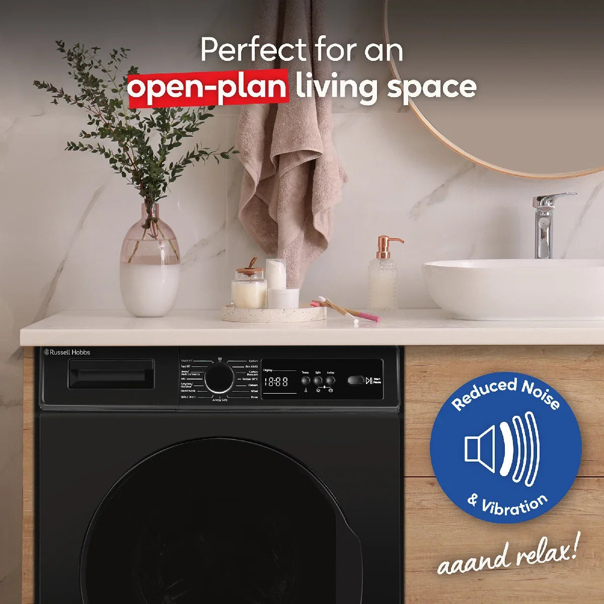Russell Hobbs RH814W111B 11 Series 8kg Washing Machine with 1400rpm in Black