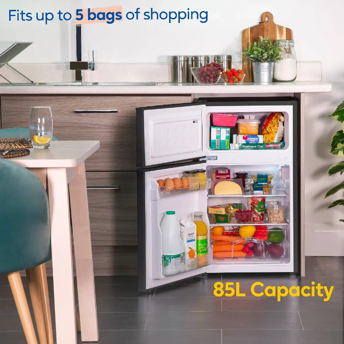 Russell Hobbs RH85UCFF482E1B Under-Counter Fridge Freezer in Black