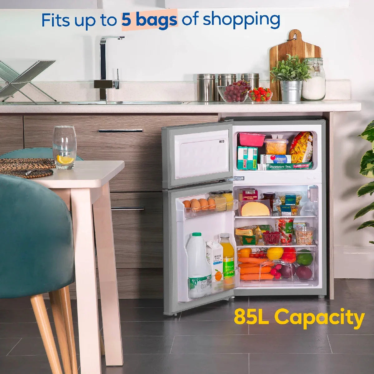 Russell Hobbs RH85UCFF482E1SS Under-Counter Fridge Freezer in Stainless Steel