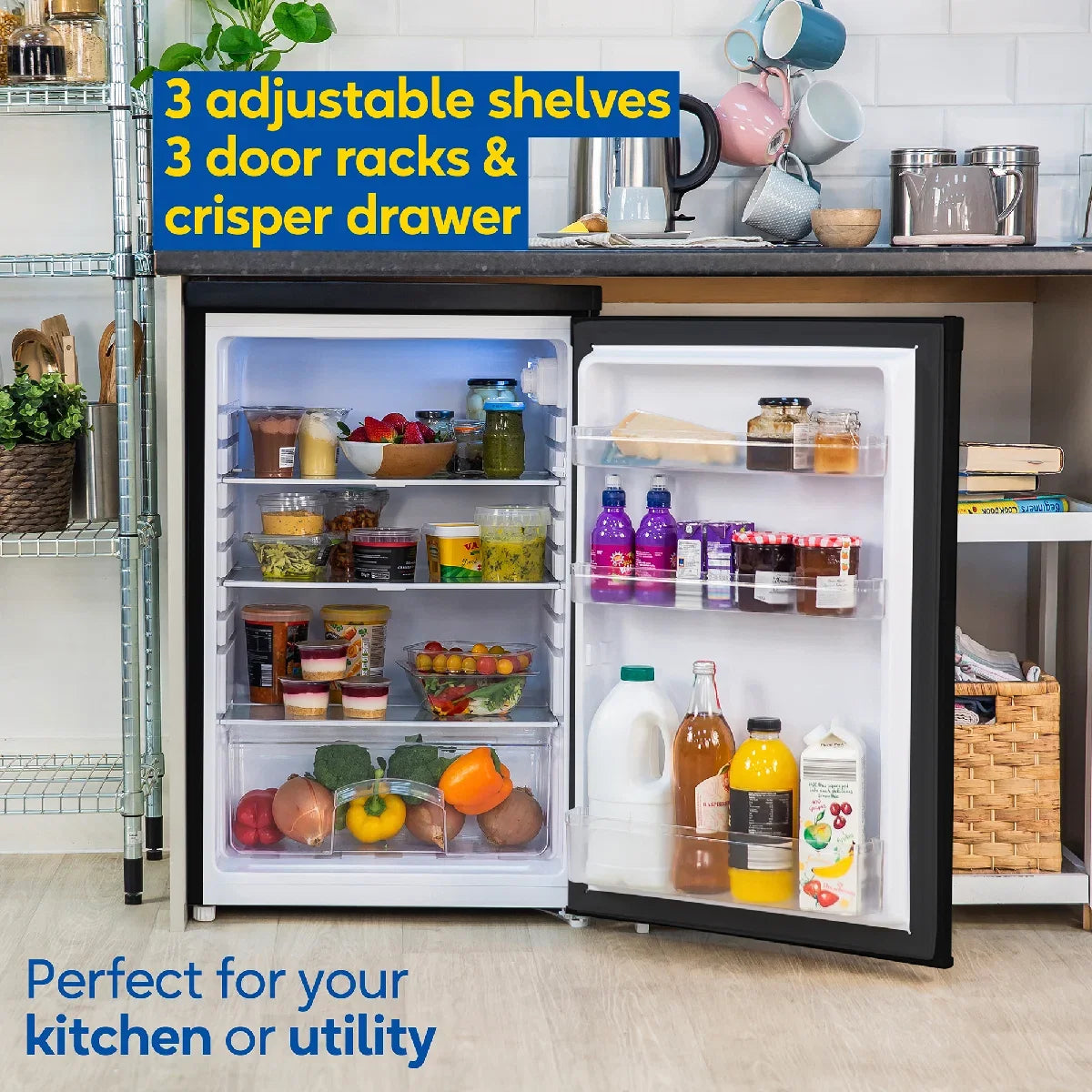 Russell Hobbs RH85UCLF552E1B Under Counter Larder Fridge Black