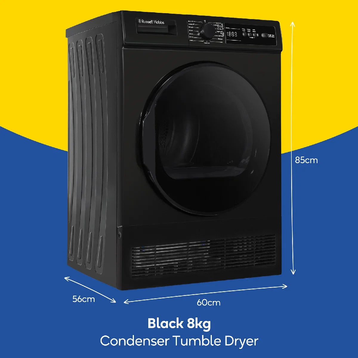 Russell Hobbs RH8CTD111B 11 Series, 8kg Condenser Dryer in Black