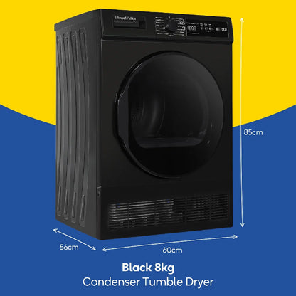 Russell Hobbs RH8CTD111B 11 Series, 8kg Condenser Dryer in Black