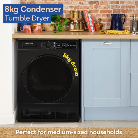 Russell Hobbs RH8CTD111B 11 Series, 8kg Condenser Dryer in Black