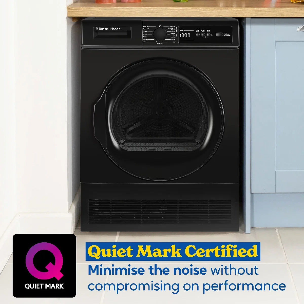 Russell Hobbs RH8CTD111B 11 Series, 8kg Condenser Dryer in Black