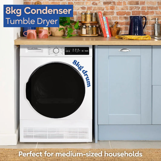 Russell Hobbs RH8CTD111W 11 Series, 8kg Condenser Dryer in White