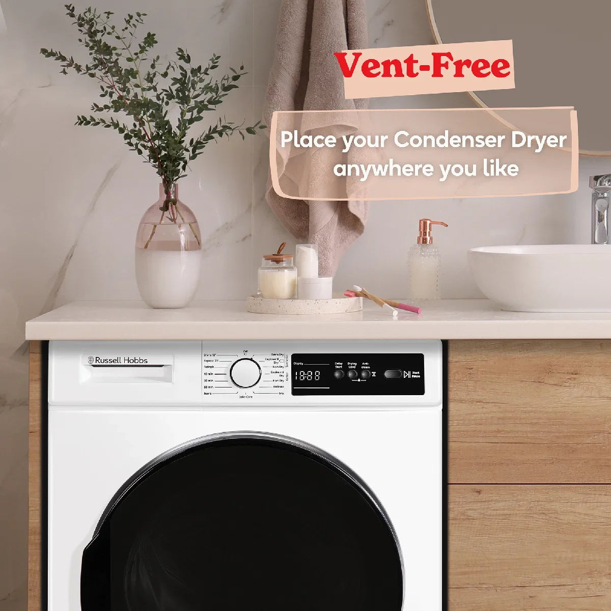 Russell Hobbs RH8CTD111W 11 Series, 8kg Condenser Dryer in White