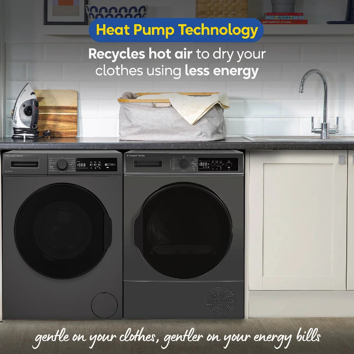 Russell Hobbs® RH8HPTD1E12AN, 8kg Heat Pump Dryer in Anthracite