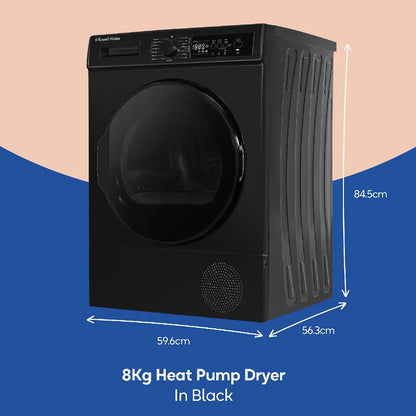 Russell Hobbs® RH8HPTD1E12B, 8kg Heat Pump Dryer in Black
