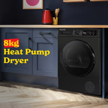 Russell Hobbs® RH8HPTD1E12B, 8kg Heat Pump Dryer in Black