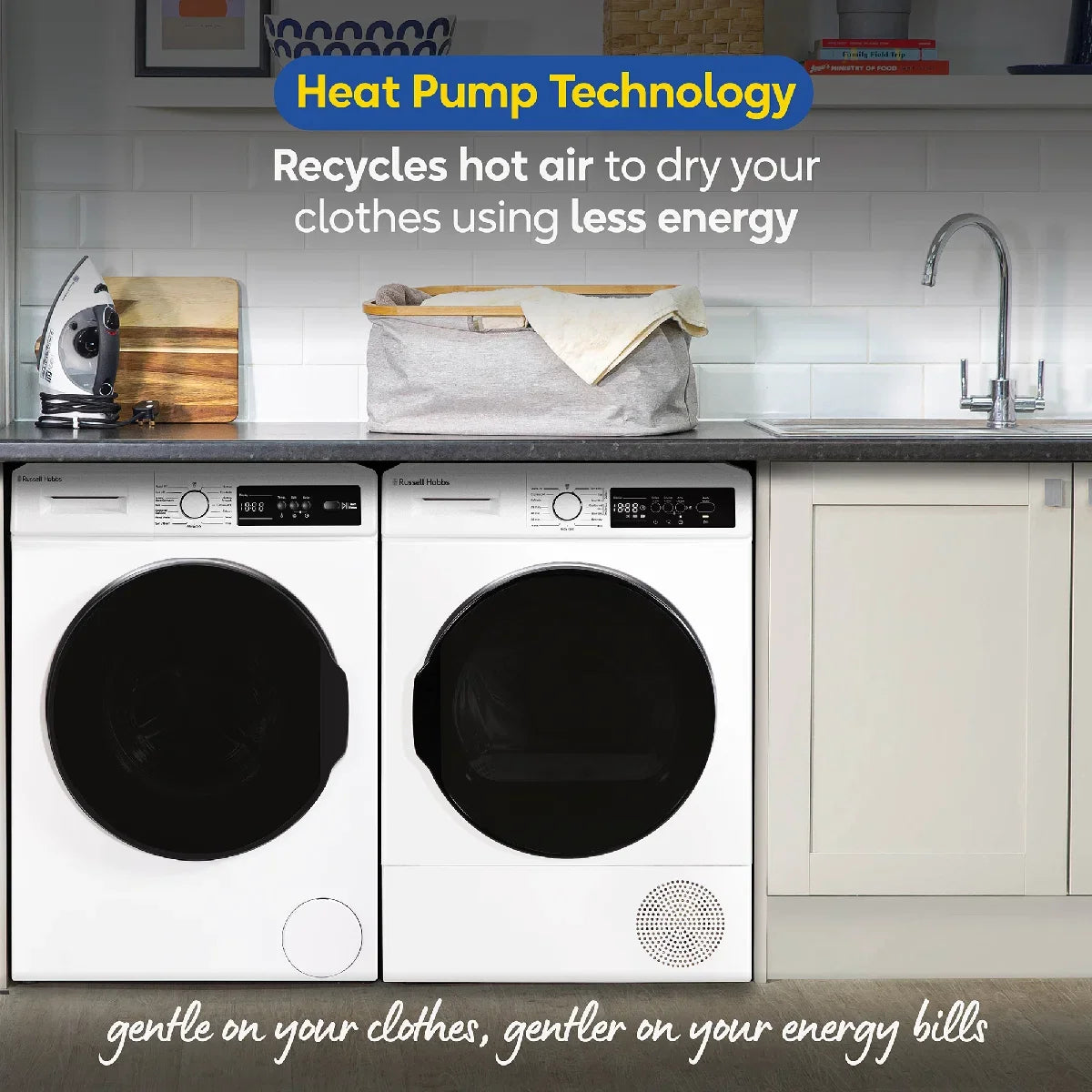 Russell Hobbs® RH8HPTD1E12W, 8kg Heat Pump Dryer in White