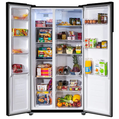 Russell Hobbs® RH90AFF201B 177cm high 90cm wide freestanding slimline American Fridge Freezer in Black