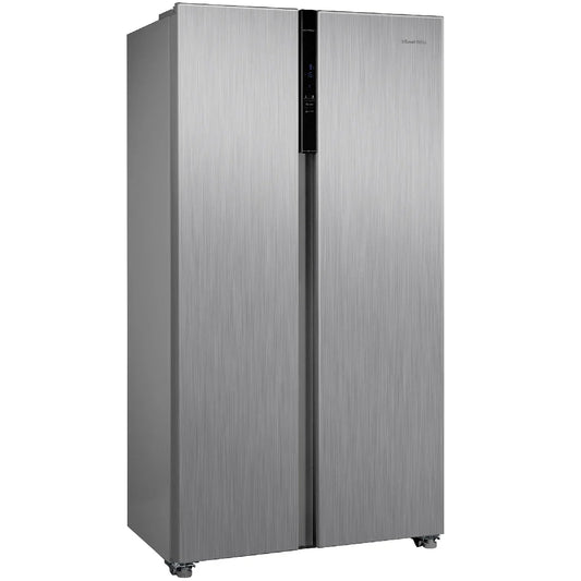 Russell Hobbs® RH90AFF201SS 177cm high 90cm wide freestanding slimline American Fridge Freezer in Stainless Steel