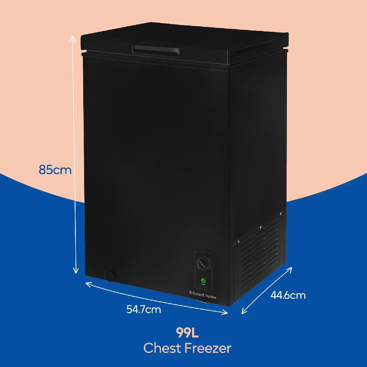 Russell Hobbs, RH99CF0E1B, 99L Compact Chest Freezer in Black