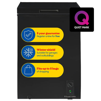 Russell Hobbs, RH99CF0E1B, 99L Compact Chest Freezer in Black
