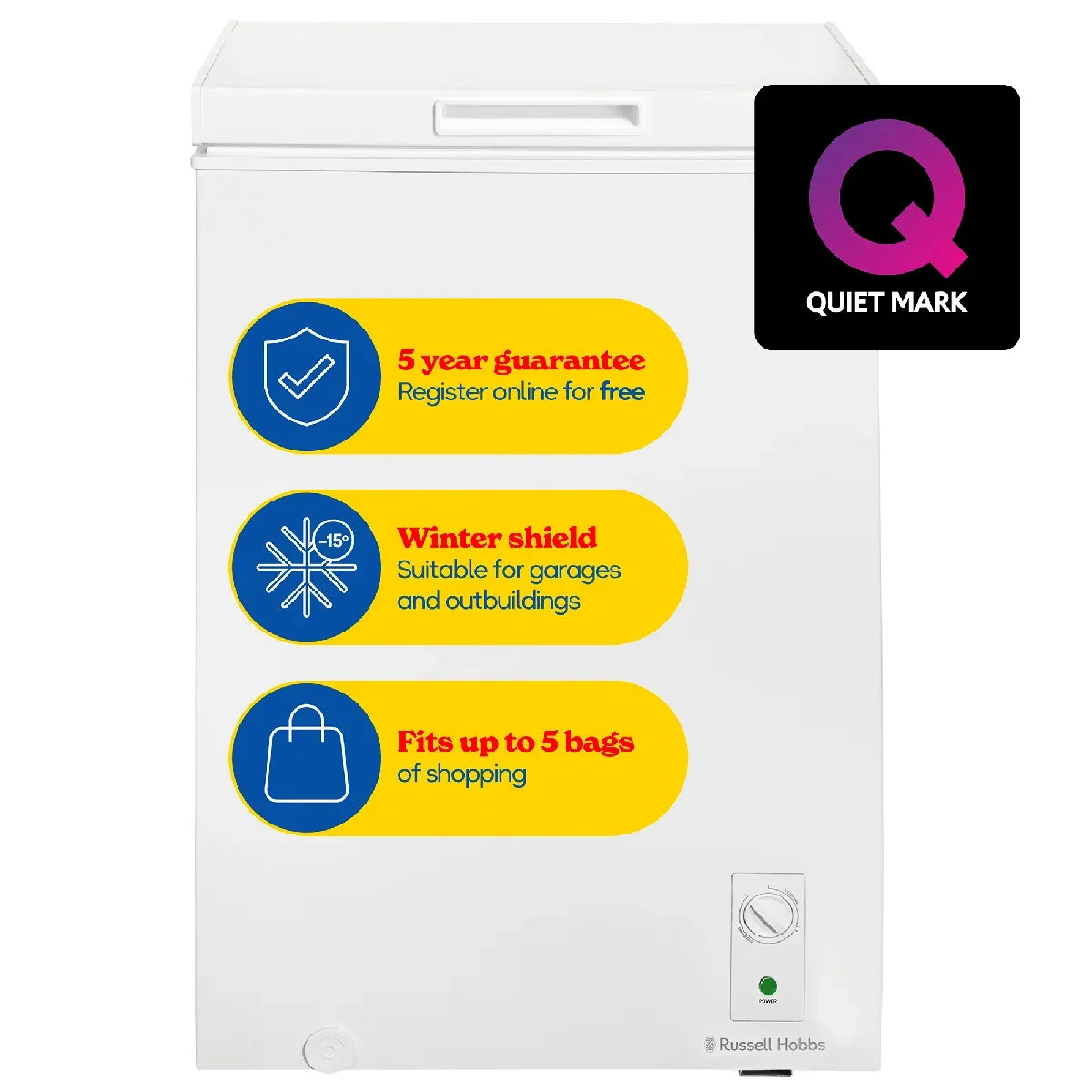 Russell Hobbs, RH99CF0E1W, 99L Compact Chest Freezer in White