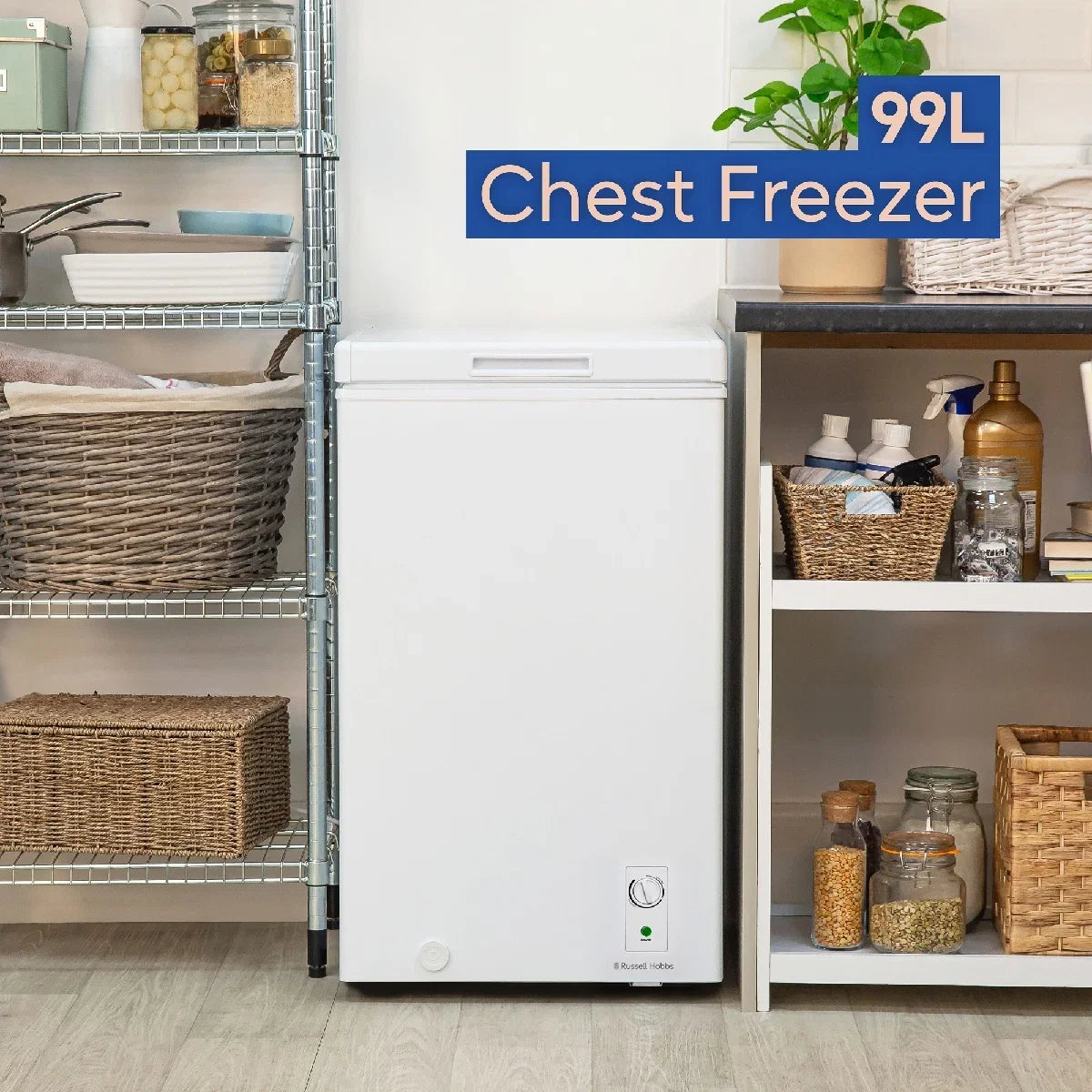 Russell Hobbs, RH99CF0E1W, 99L Compact Chest Freezer in White