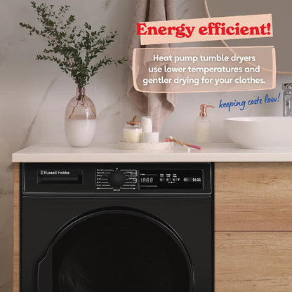 Russell Hobbs RH9HPTD111B 11 Series 9kg Heat Pump Tumble Dryer in Black