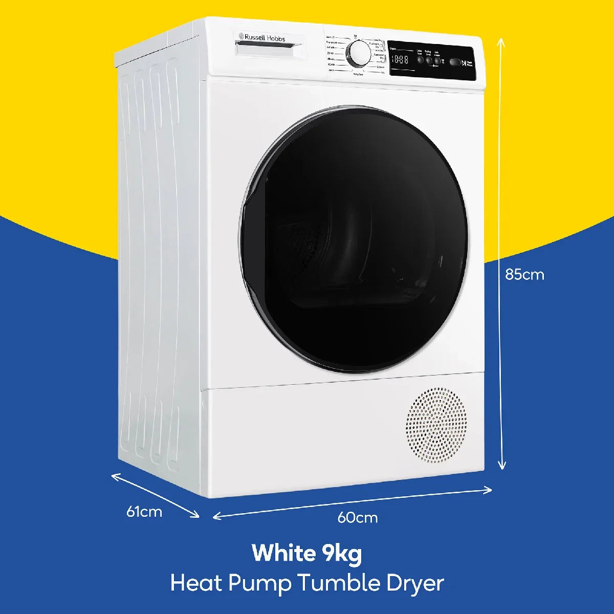 Russell Hobbs RH9HPTD111W 11 Series 9kg Heat Pump Tumble Dryer in White