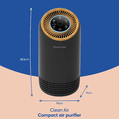 Russell Hobbs RHAP1031WDB, Clean Air Compact 2 Air Purifier in Wood & Black