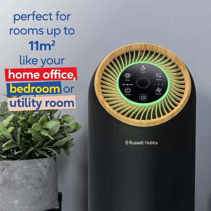 Russell Hobbs RHAP1031WDB, Clean Air Compact 2 Air Purifier in Wood & Black
