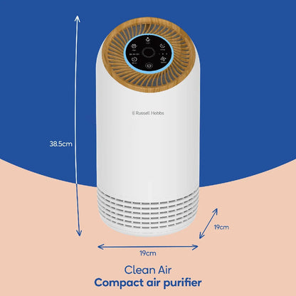 Russell Hobbs RHAP1031WDW, Clean Air Compact 2 Air Purifier in Wood & White