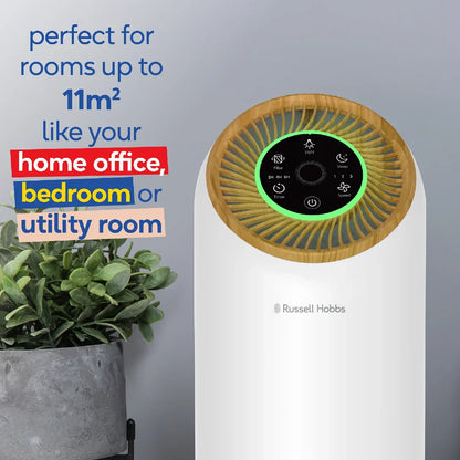 Russell Hobbs RHAP1031WDW, Clean Air Compact 2 Air Purifier in Wood & White