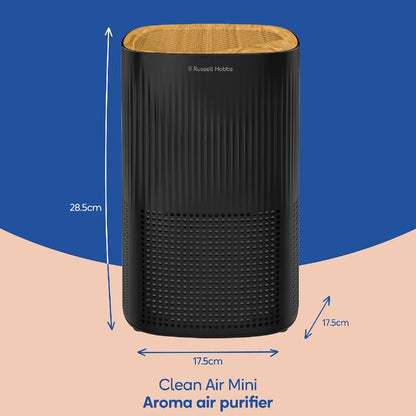 Russell Hobbs RHAP1032WDB, Clean Air Mini Aroma Air Purifier in Wood & Black
