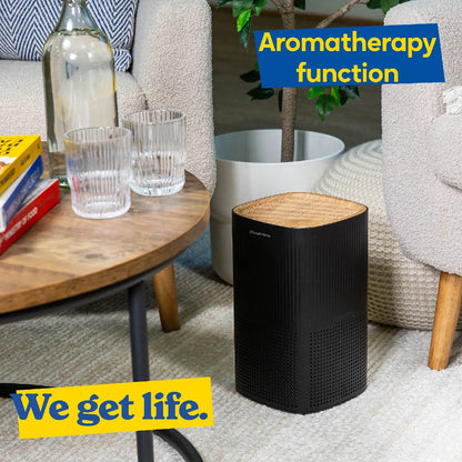 Russell Hobbs RHAP1032WDB, Clean Air Mini Aroma Air Purifier in Wood & Black
