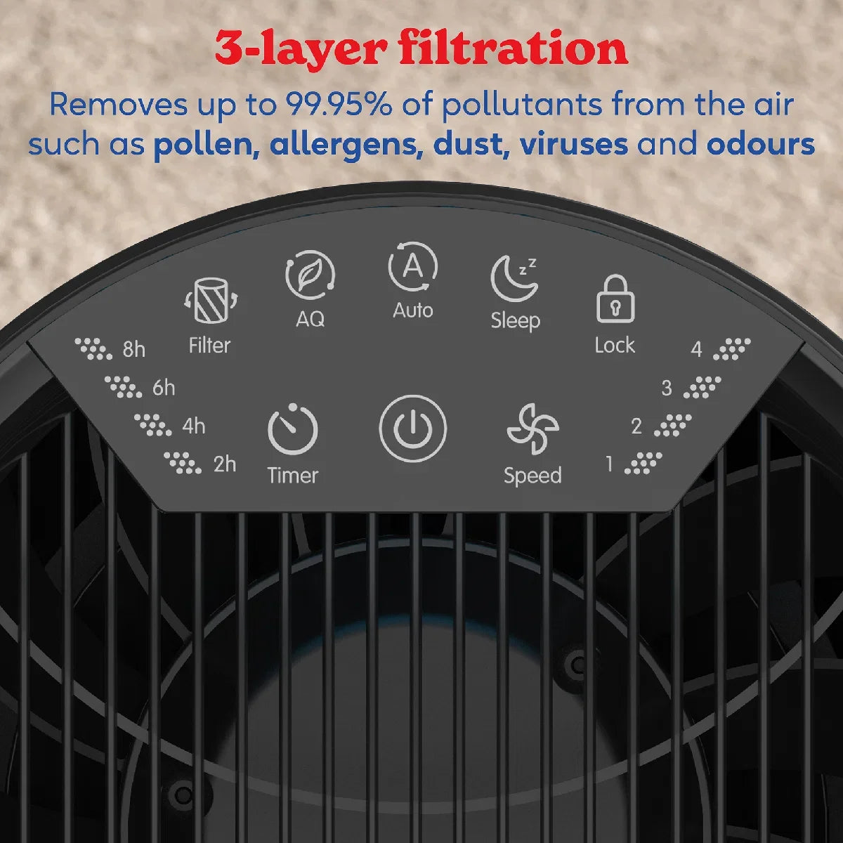 Russell Hobbs RHAP2831B Clean Air Style Air Purifier in Black