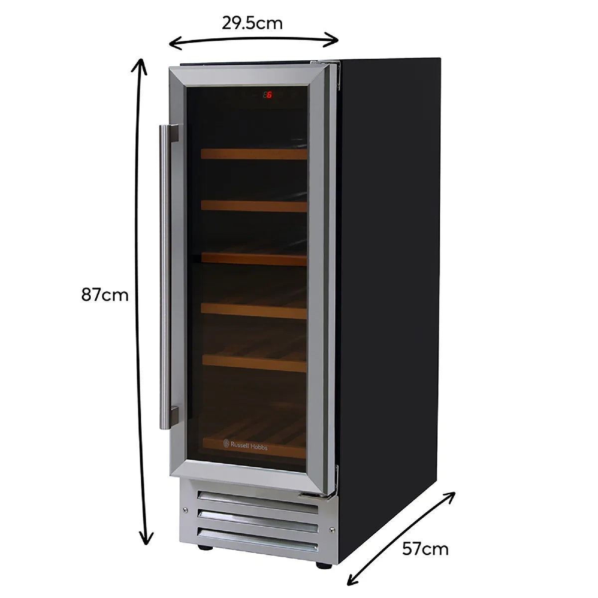 Russell Hobbs RHBI18WC1SS Stainless Steel Freestanding & Built In 18 Bottle Wine Cooler