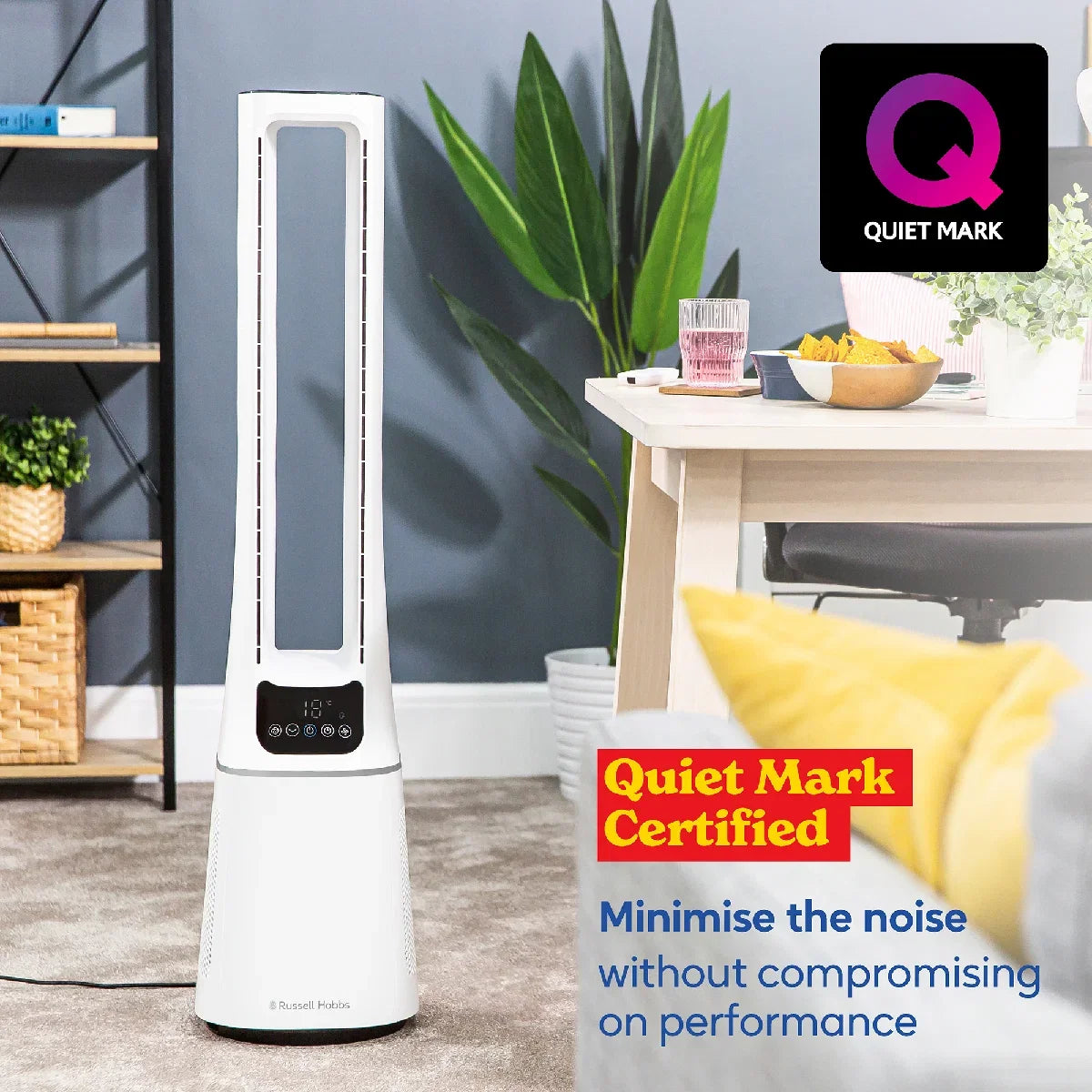 Russell Hobbs RHBLDL12 10 Speed Bladeless Fan in White