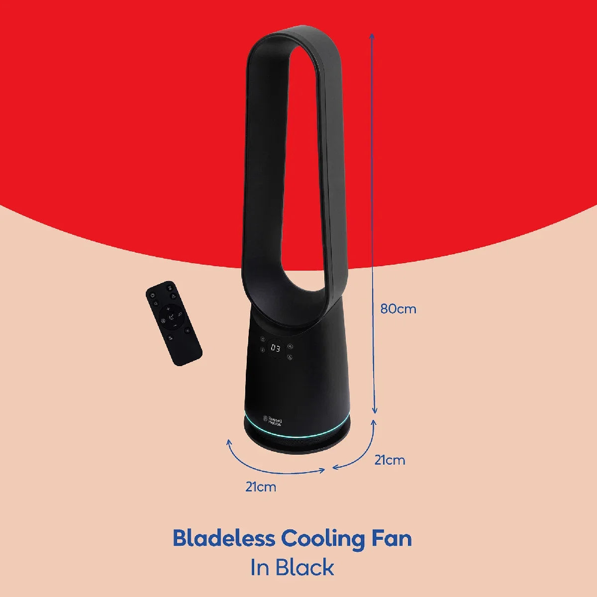 Russell Hobbs RHBLDLC25B, Bladeless Cooling Fan in Black