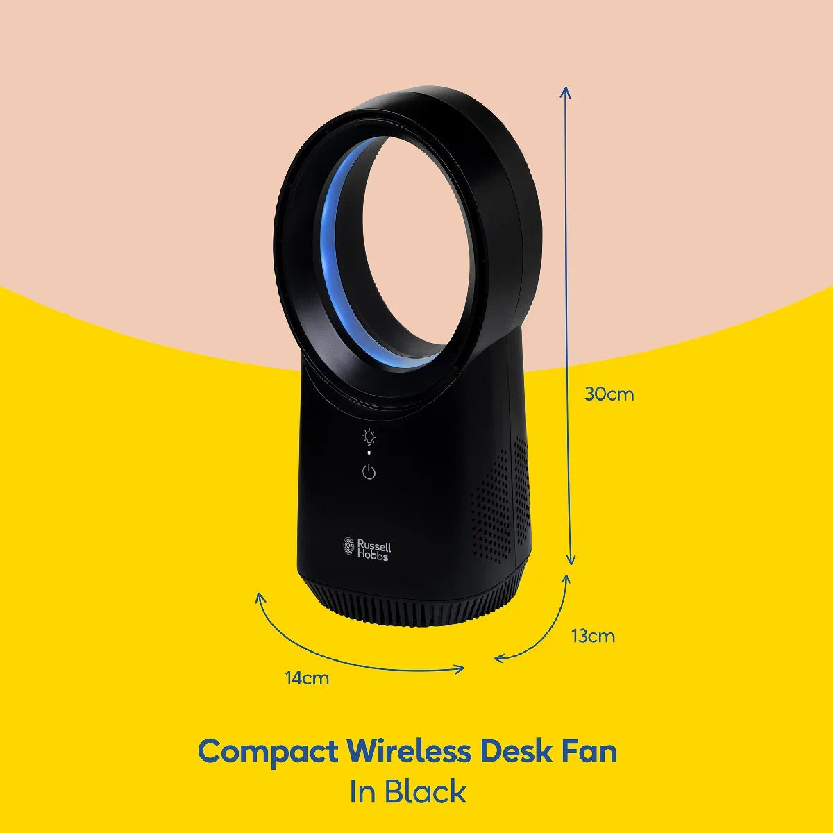 Russell Hobbs RHBLDLUSB25B, Compact Wireless Desk Fan in Black