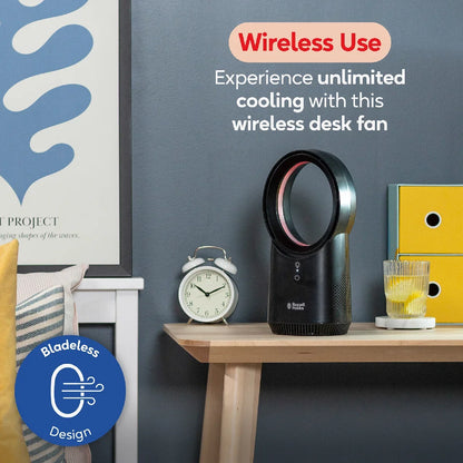 Russell Hobbs RHBLDLUSB25B, Compact Wireless Desk Fan in Black