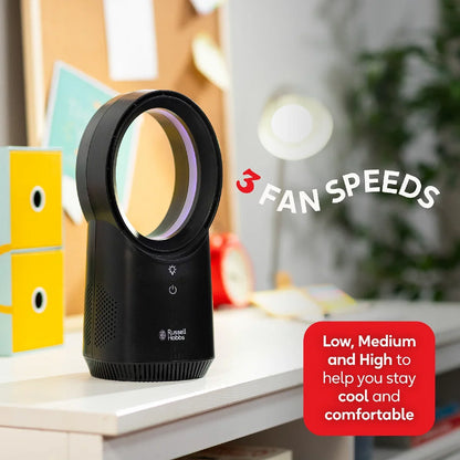 Russell Hobbs RHBLDLUSB25B, Compact Wireless Desk Fan in Black