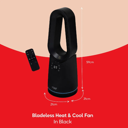 Russell Hobbs RHCBLDL3IN1B, Bladeless Cool and Heat Fan in Black