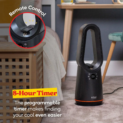 Russell Hobbs RHCBLDL3IN1B, Bladeless Cool and Heat Fan in Black