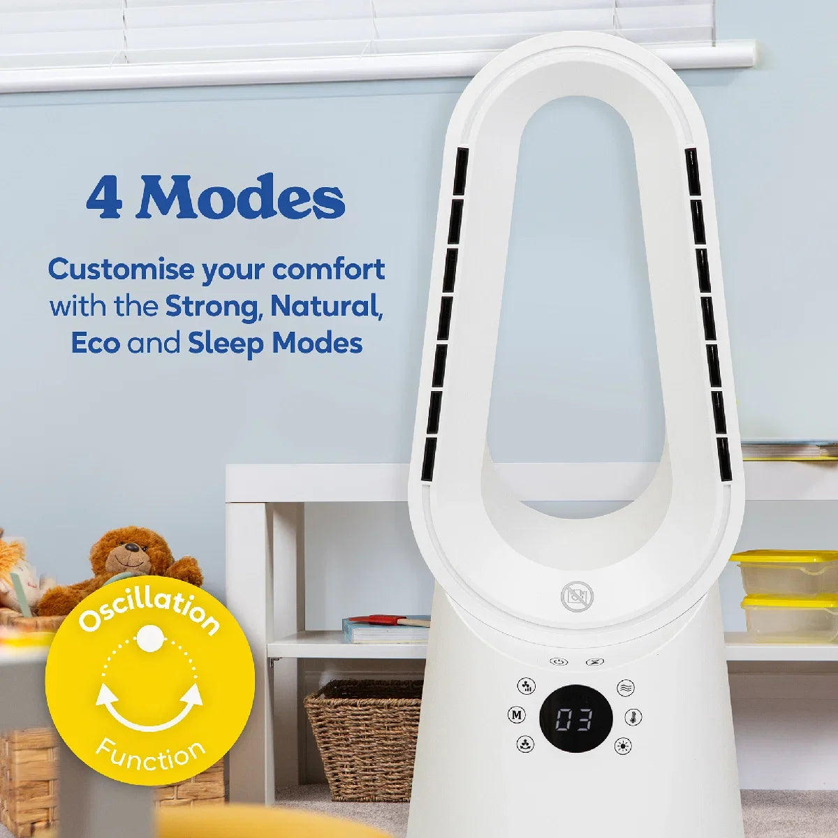 Russell Hobbs RHCBLDL3IN1, Bladeless Cool and Heat Fan in White